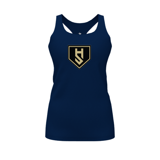 [FT0TRBNV-FYS-LOGO1] Decker Racerback Tank Top (Female Youth S, Navy, Logo 1)