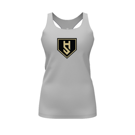 [CUS-DFW-RCBK-PER-GRY-FYS-LOGO1] Racerback Tank Top (Female Youth S, Gray, Logo 1)