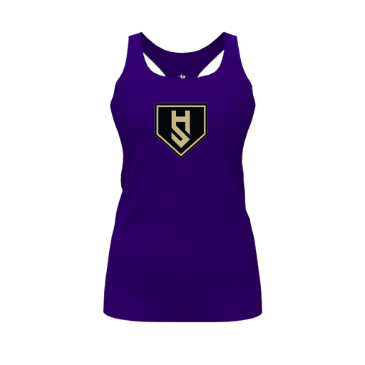 [FT0TRBPP-FYS-LOGO1] Decker Racerback Tank Top (Female Youth S, Purple, Logo 1)