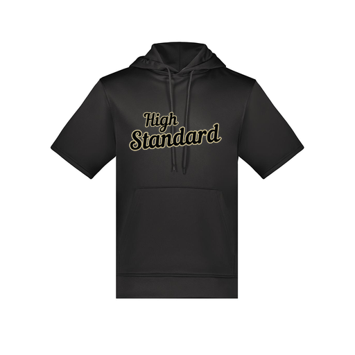 [6871.080.S-LOGO2] Men's Dri Fit Short Sleeve Hoodie (Adult S, Black, Logo 2)