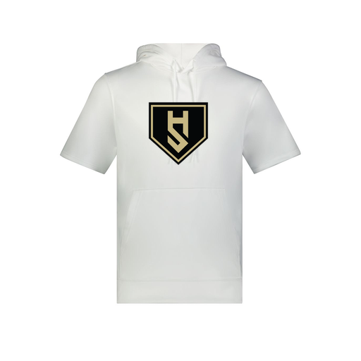 [6871.005.S-LOGO1] Men's Dri Fit Short Sleeve Hoodie (Adult S, White, Logo 1)