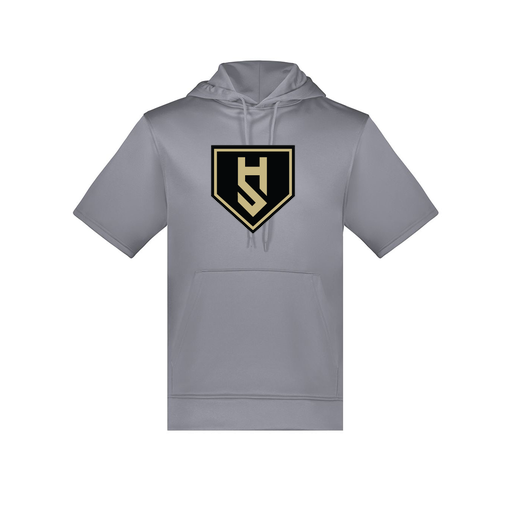 [6871.059.S-LOGO1] Men's Dri Fit Short Sleeve Hoodie (Adult S, Gray, Logo 1)