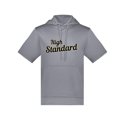 [6871.059.S-LOGO2] Men's Dri Fit Short Sleeve Hoodie (Adult S, Gray, Logo 2)