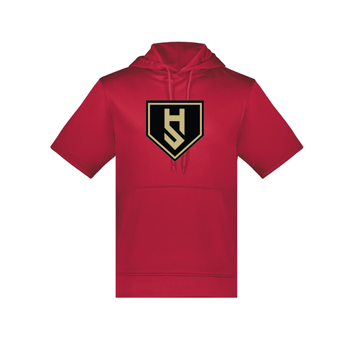[6871.083.S-LOGO1] Men's Dri Fit Short Sleeve Hoodie (Adult S, Red, Logo 1)