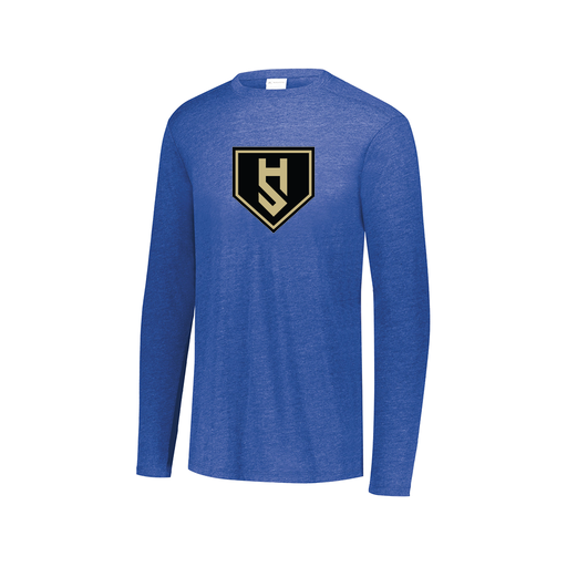 [FTLCUBRY-AXS-LOGO1] Decker Men's Tri-Blend T-Shirt - Long Sleeve (Adult XS, Royal, Logo 1)