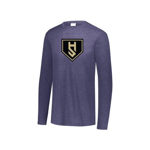 [3076.72N.S-LOGO1] Youth LS Ultra-blend T-Shirt (Youth S, Navy, Logo 1)